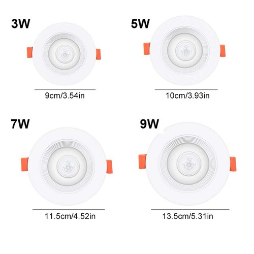 Motion Sensor Recessed Led Ceiling Light Downlights Spotlight Round 5W/7W/9W US - Picture 5 of 19