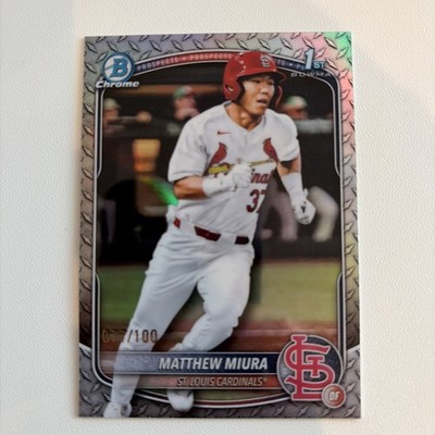2025 Bowman Draft Chrome Matthew Miura 1st STEEL METAL Refractor /100 Cardinals