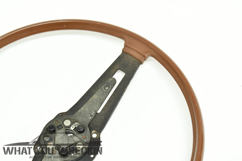 Volante y bocina originales Chrysler Valiant de 2 radios - marrón - en muy buen estado VH VJ VK Foto 3 de 4