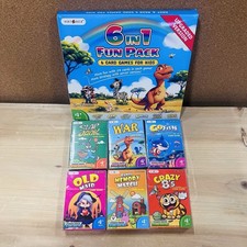 6 in 1 Fun Pack Kids Playing Cards Games Go Fish Crazy 8's Old Maid War Sealed