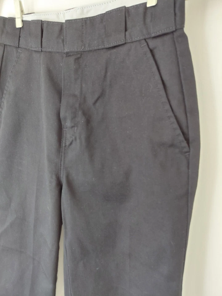 Dickies 872 Black Twill Cotton Work Trousers Straight Leg Flat Front W26 L26, photo 4 of 5