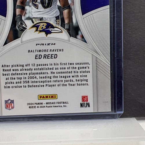 2024 Panini Mosaic Ed Reed Epic Performers Silver Mosaic Prizm #EP-ER Ravens - Imagen 6 de 12