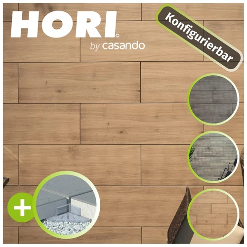 HORI Terrassenplatten Bodenfliesen Holzoptik Outdoor Platte Feinstein - Bild 1 von 32