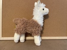 Miyoni Aurora Standing White Furry Llama Plush Stuffed Animal Toy 12"