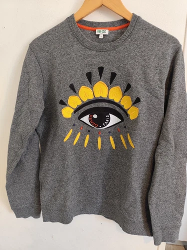 Felpa Kenzo Sweatshirt Hoodie Cotone Uomo Nero 4XC 5SW407 99 Tg. S