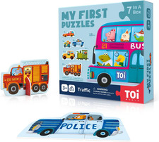 6 Packs Large Piece Toddler Jigsaw Puzzles for Kids Aged 2.5 , Animal Shaped Flo