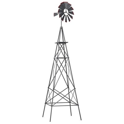 Visual Appeal with 8.3FT Metal Windmill - Weather-Resistant Outdoor Accent