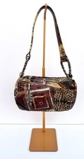 Borsa baguette Roberto Cavalli Freedom Y2K stampa leopardata pelle ciondolo piuma