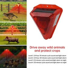 Solar Ultrasonic Repellent Outdoor Bird Dog Fox Repellent Device Animal Repeller