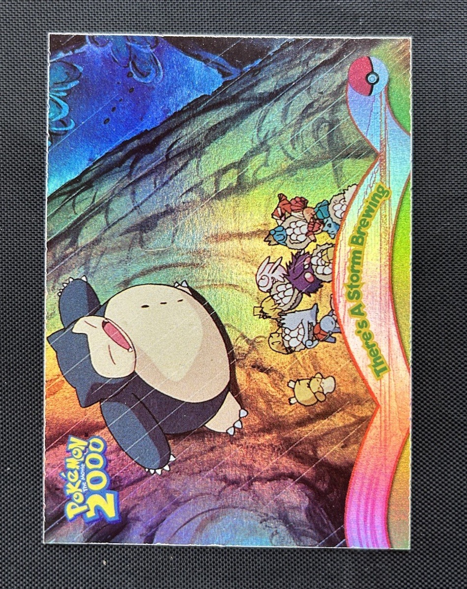 2000 Topps Pokemon The Movie 2000 There’s A Storm Brewing - Rainbow Foil #8 - NM