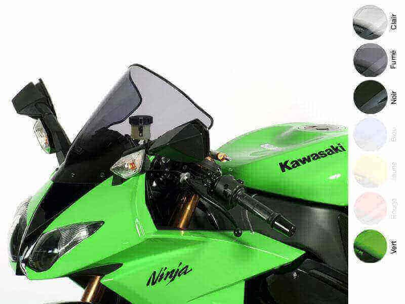 Bulle MRA Racing fumée élimine les turbulences sur casque pour Kawasaki ZX6R et ZX10R