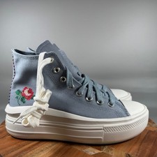 Converse Chuck Taylor All Star Move Hi Blue Rose Embroidered Platform Women 9