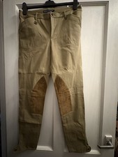 Women’s Ralph Lauren Jodhpurs Equestrian Riding Pants Beige With Suede Patches