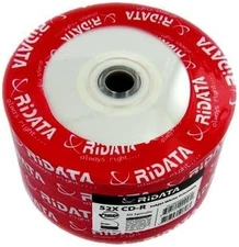 600  Ridata 52X CD-R 80Min 700MB White Inkjet Hub Printable