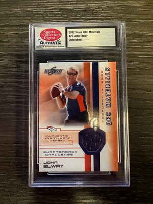 2002 Score QBC Materials John Elway #25 Authentic Event-Worn Jersey