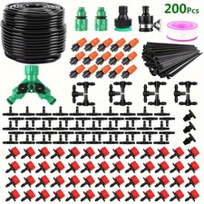 200pcs 164FT Drip Irrigation Kit Garden Irrigation System Plant Watering Drip