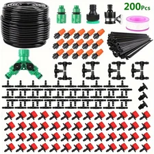 200pcs 164FT Drip Irrigation Kit Garden Irrigation System Plant Watering Drip