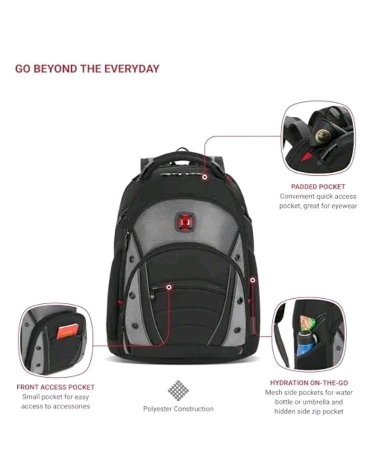 WENGER SYNERGY LAPTOP BACKPACK, FITS 16 INCH LAPTOP, BAG, 27305140