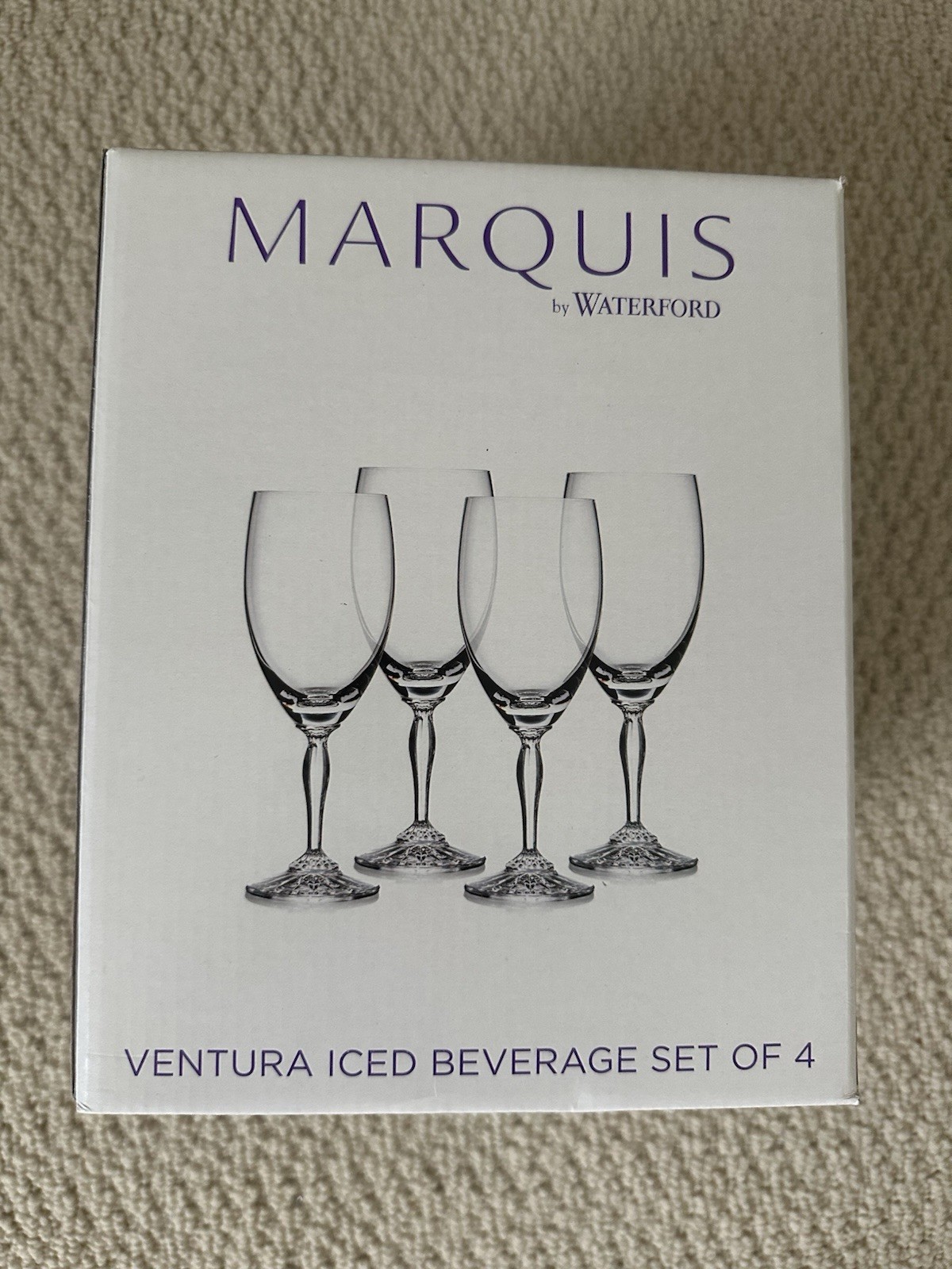 Waterford Marquis Sparkling Iced Beverage Glasses Set of 4