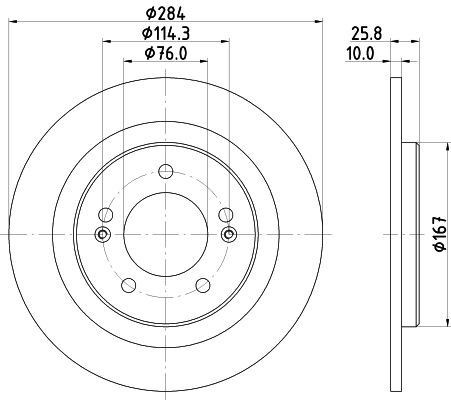 HELLA 8DD 355 118-361 BRAKE DISC Rear (PAIR)