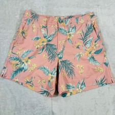 American Eagle Mens M Pink Floral Pineapple Tropical Swim Trunks Board Shorts 6"