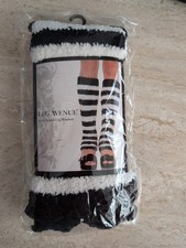 Leg Avenue Black White Fuzzy Leg Warmers Costume Hosiery 5587 Brand New