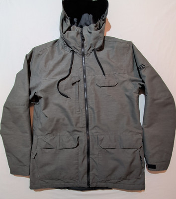 686 Level Jacket Mens Large Gray Snowboard Waterproof Hooded Gray InfiDry Ski