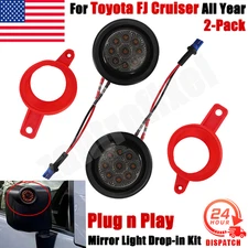For Toyota FJ Cruiser All Year Mirror Light Drop-in Kit LED Smoke Amber 2-Pack
