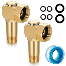 2 PCS Garden Hose Reel Swivel Elbow Connector Brass Replacement Part Adapter