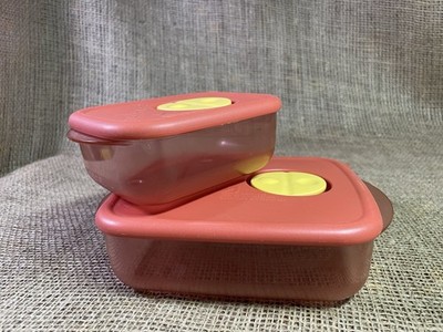 TUPPERWARE Rock N Serve, Small 1 Cup #3387 & #3385 2.5 Cup, Microwave Dishes-VTG