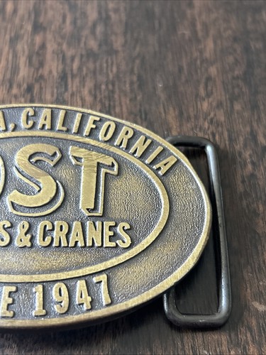OST TRUCKS & CRANES VENTURA CALIFORNIA MASSIVE MESSING GÜRTELSCHNALLE SEIT 1947 VTG - Bild 3 von 7