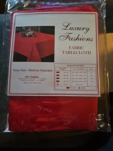 Luxury Fashions Red Polyester 60" x 84" Oblong Tablecloth