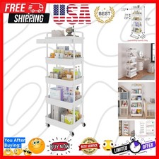 5-Tier Rolling Utility Cart with Drawer,Multifunctional Storage Organizer wit...