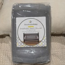 BreathableBaby Breathable Baby Mesh Crib Liner Gray NEW crib bumper standard