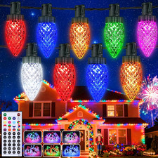 65FT C9 Color Changing RGB Christmas String Lights with Remote Control