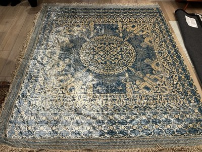Vintage Antique Velvet Tapestry Blanket Coverlet Baroque Lions Persian King size