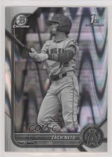 2022 Bowman Draft Chrome Black & White RayWave Refractor Zach Neto #BDC-18 cf5