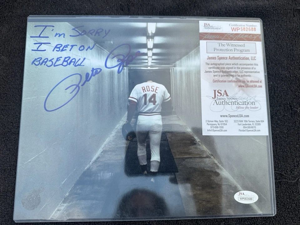 Pete Rose Signed 8x10 “I’m Sorry I Bet On Baseball” Photo Beckett COA Reds - Image 3 of 4