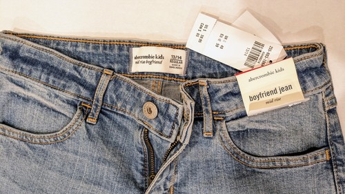 ABERCROMBIE Kids Boyfriend Jeans Size 13/14 Regular BRAND NEW with Tags - 第 2/8 張圖片