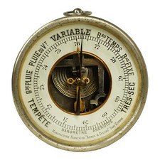 Petit baromètre anéroïde de bureau 1901-1911 avec cadran ouvert par Manufrance