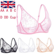 New Ladies Bras Lace Ultra-Sheer Sexy Lingerie Breathable Brassiere AA A B C DD