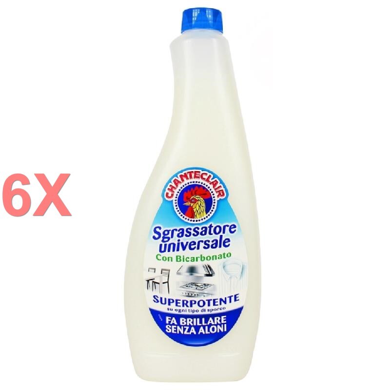 6 X Ricarica Sgrassatore Multiuso Chante Clair con Bicarbonato Superpotente