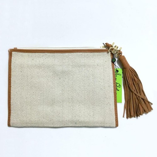 Sam Edelman Annette Clutch Bag Beaded Canvas Flower Blue Green Tropical - Picture 9 of 12