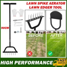 Multi functional Lawn Spike Aerator w/ 12 Spike Metal and Edger Tool AU