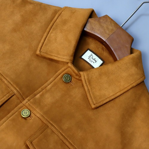 Estilo Retro Hombres Imitación Gamuza Cuero Abrigo Corto Chaqueta Prendas de abrigo Cuello Solapa Coreano - Imagen 9 de 26