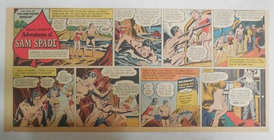 Wildroot Cream Hair Tonic Ad: The Adventures of Sam Spade ! 1940's 7.5 x 15 inch