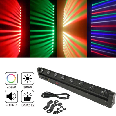 8X12W LED RGBW 8 Eyes Beam Moving Head Stage Bar Light DJ Disco Wash Lighting