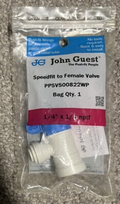 JG Speedfit 1/4'' Dia Tube, 1/4 nptf Speedfit to Female PPSV500822WP R4810990