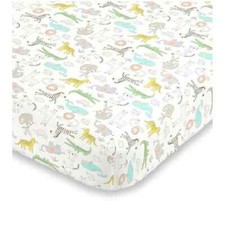 Carter's Colorful Zoo Animals Super Soft Mini Crib Fitted Sheet