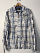 Buffalo David Bitton Men  s Blue Plaid Flannel Long Sleeve Shirt Size XL